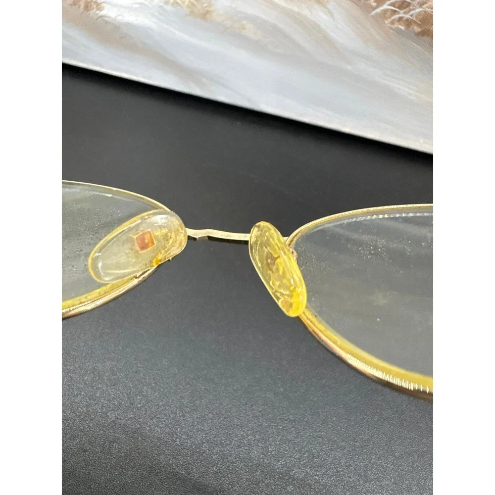 Logo Paris Vintage Eyeglass Frames Gold Oval Multi Color France